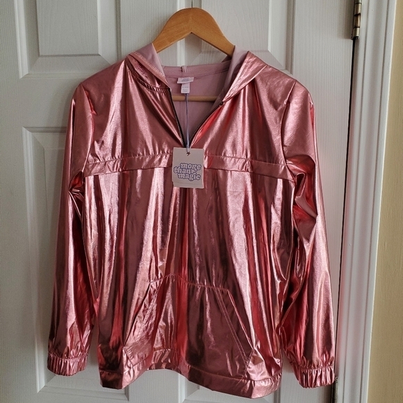More Than Magic Shimmer Metallic Quarter Zip Hoodie, Size XLarge (14/16) - Picture 2 of 5